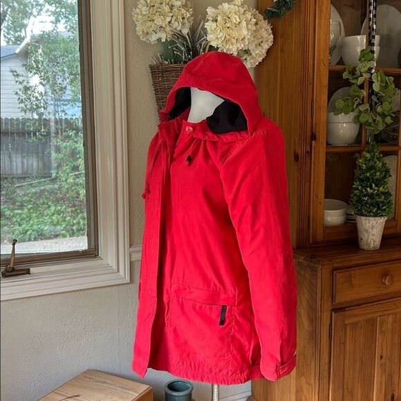 Outbrook Fleece Lined Women's Red Hooded Jacket Size Medium - Picture 3 of 11